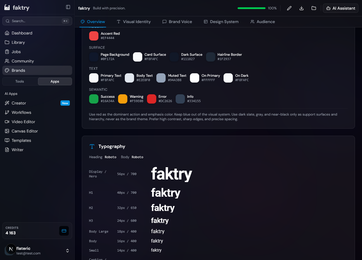 faktry multi-brand profiles for agency client work